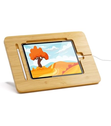 Amazon.co.jp: AFOOYO 木製タブレットお絵かきスタンド - ポータブル